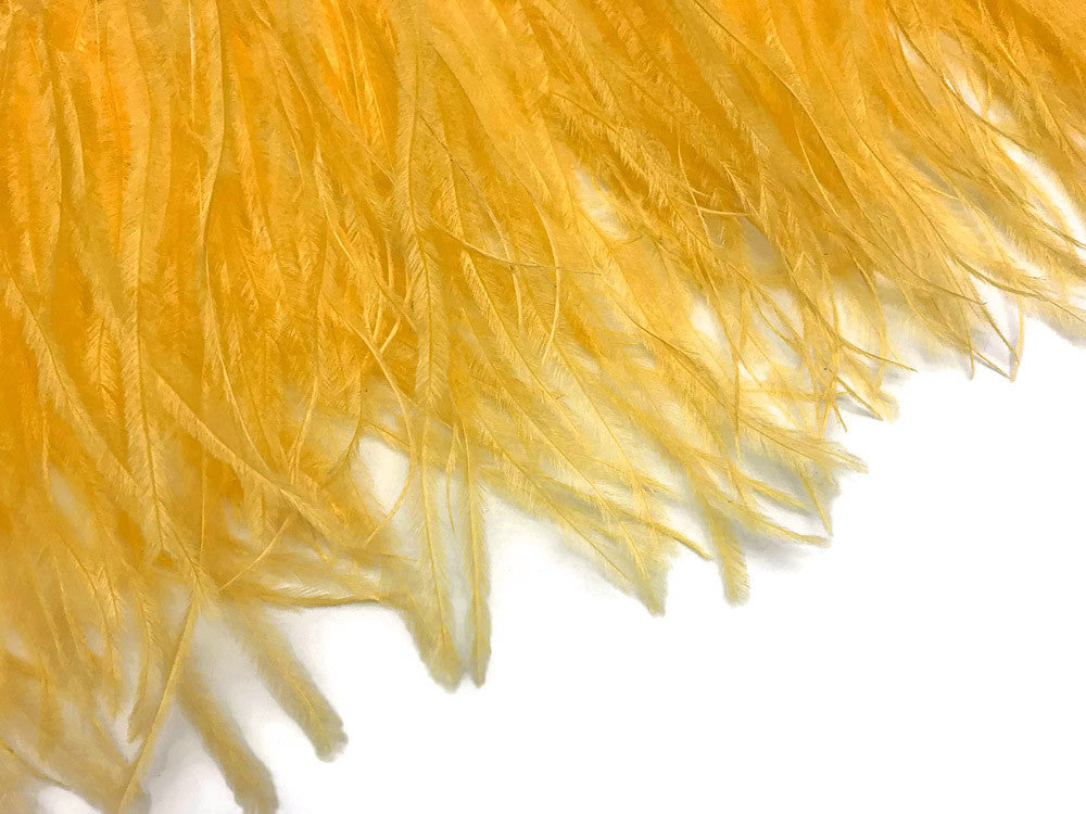 1 Yard - Golden Yellow Ostrich Fringe Trim Wholesale Feather (Bulk)