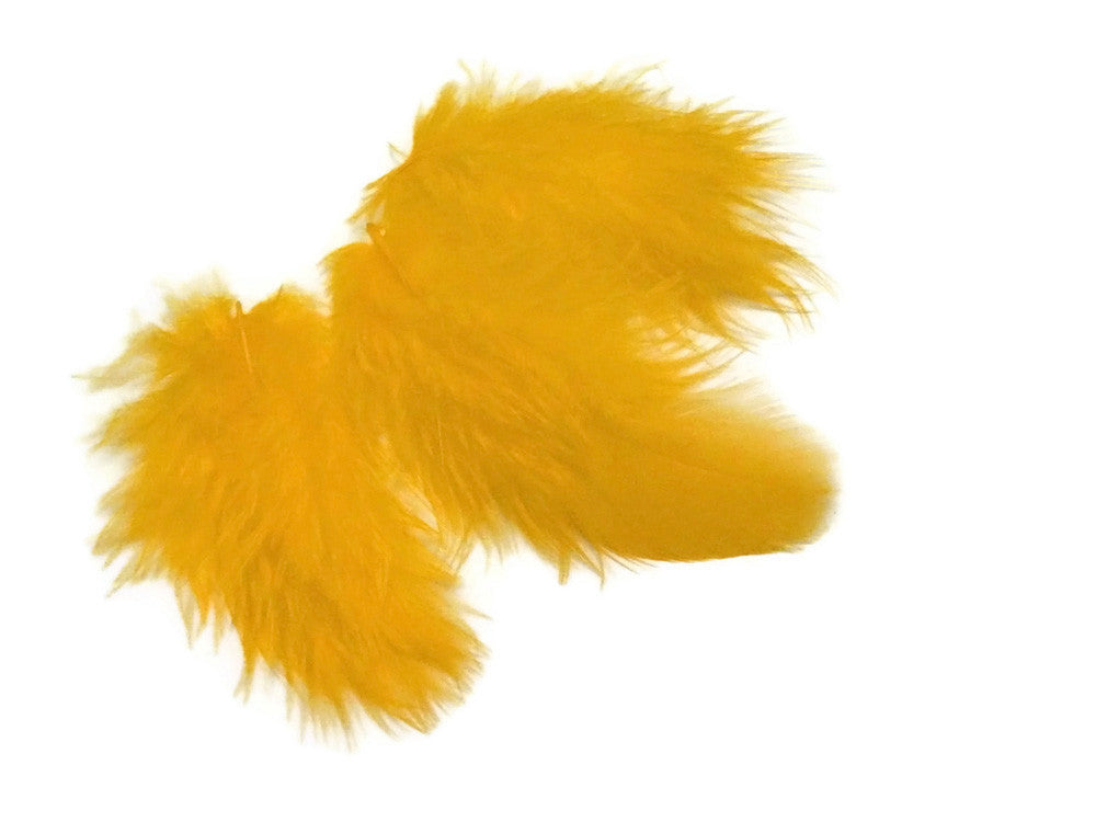 1/4 Lb - Golden Yellow Turkey Marabou Short Down Fluffy Loose Wholesale Feathers (Bulk)