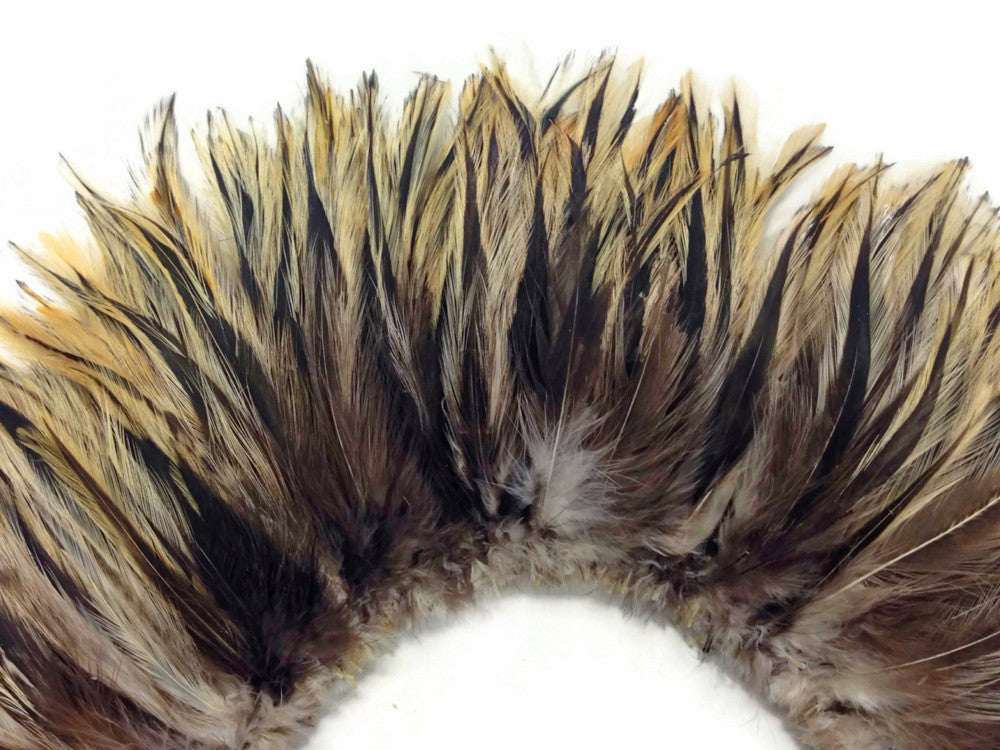 1 Yard - Golden Badger Strung Rooster Neck Hackle Wholesale Feathers (Bulk)