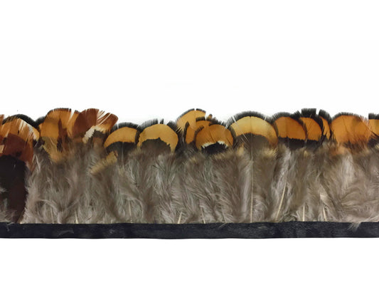 1 Yard - Natural Gold Venery Pheasant Plumage Feather Trim