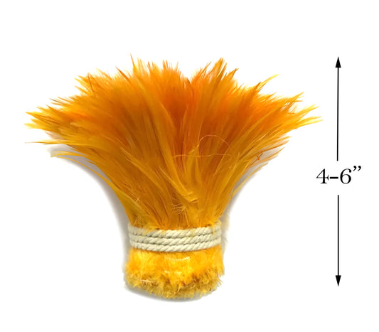 1 Yard - Golden Yellow Strung Rooster Neck Hackle Wholesale Feathers (Bulk)