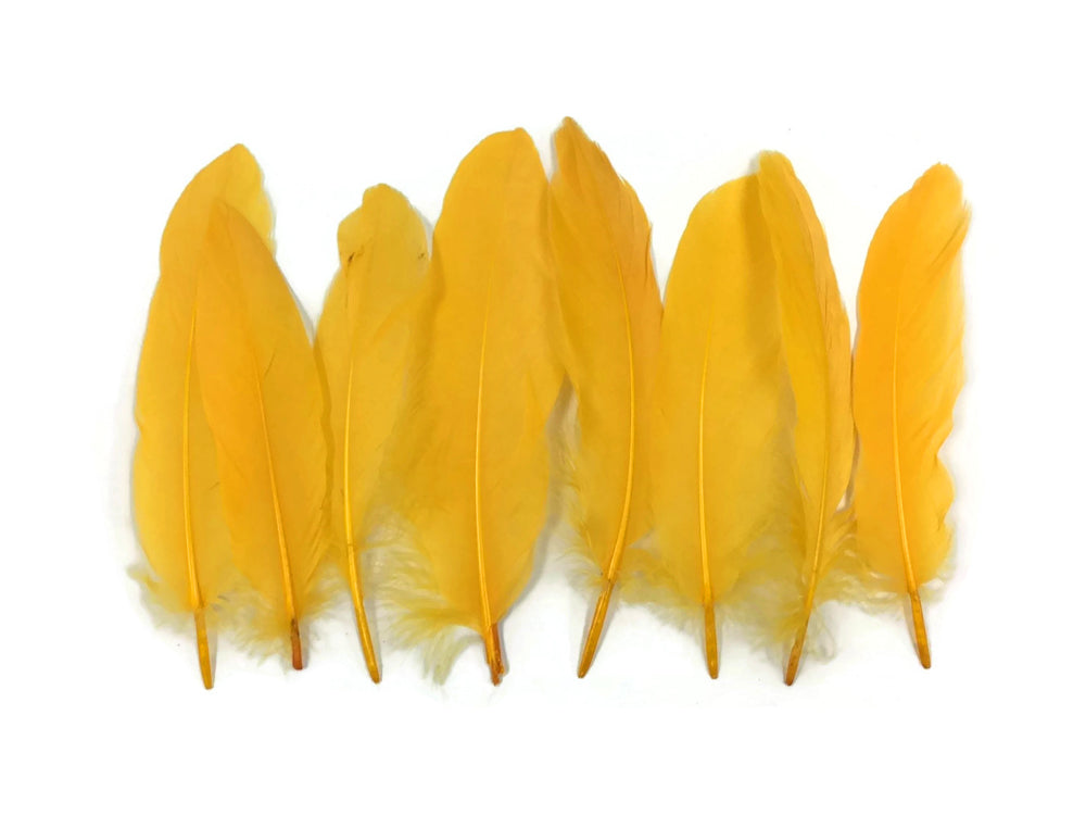 1/4 lbs. - Golden Yellow Goose Satinettes Pallet Soft Wing Quill Wholesale Feathers (Bulk)