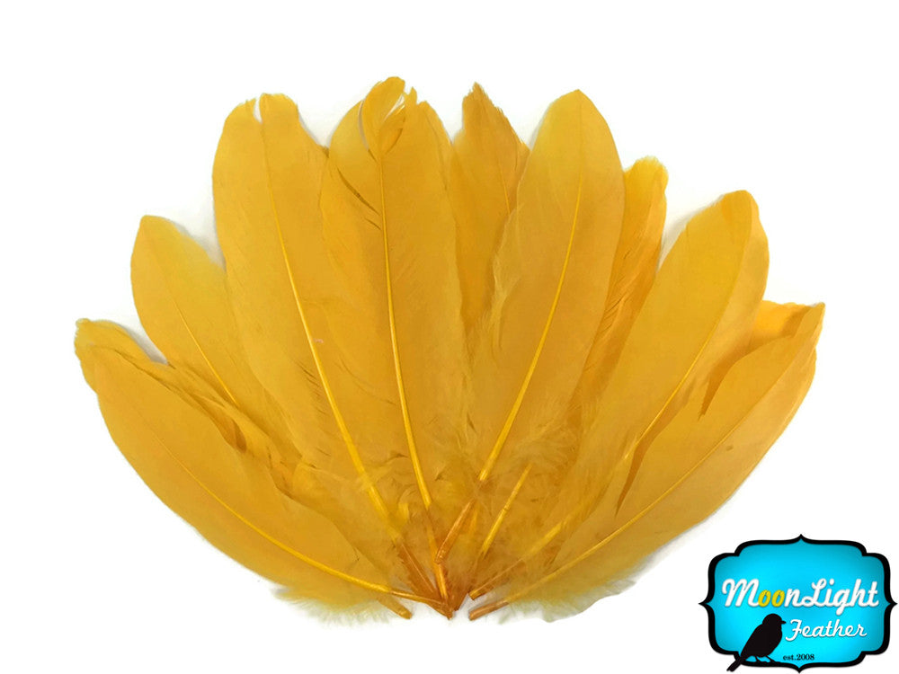 1/4 Lb - Golden Yellow Goose Satinettes Wholesale Loose Feathers (Bulk)