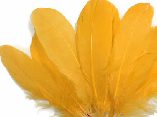 1/4 lbs. - Golden Yellow Goose Satinettes Pallet Soft Wing Quill Wholesale Feathers (Bulk)