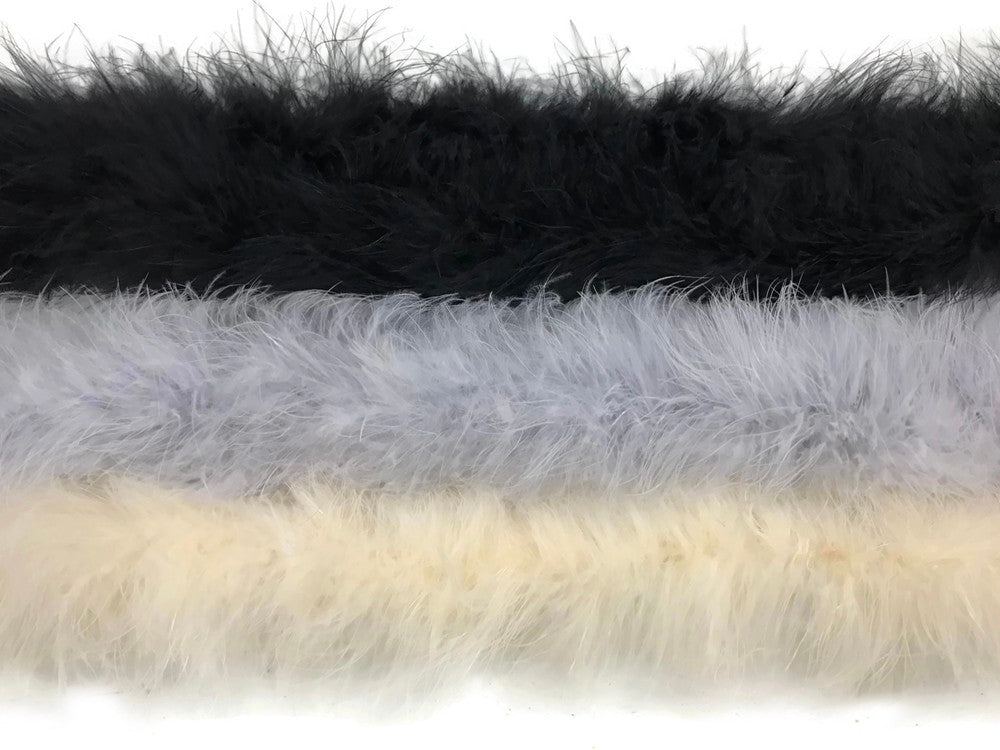 2 Yards - Black Turkey Medium Weight Marabou Feather Boa 25 Gram