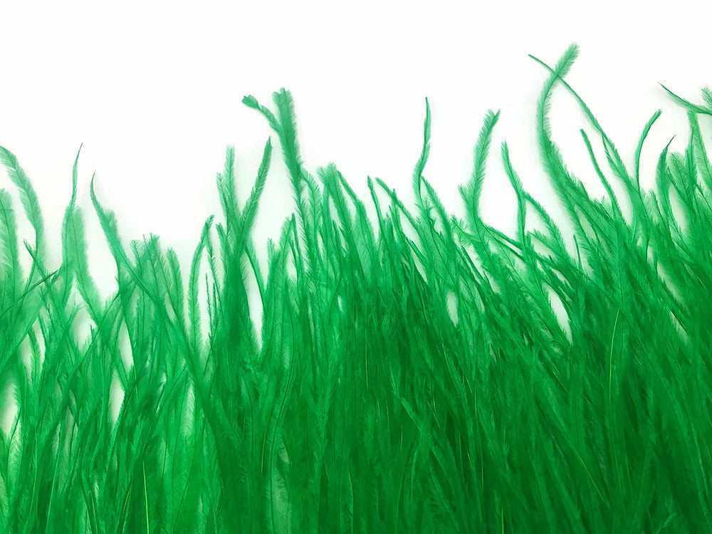 1 Yard - Kelly Green Ostrich Fringe Trim Wholesale Feather (Bulk)