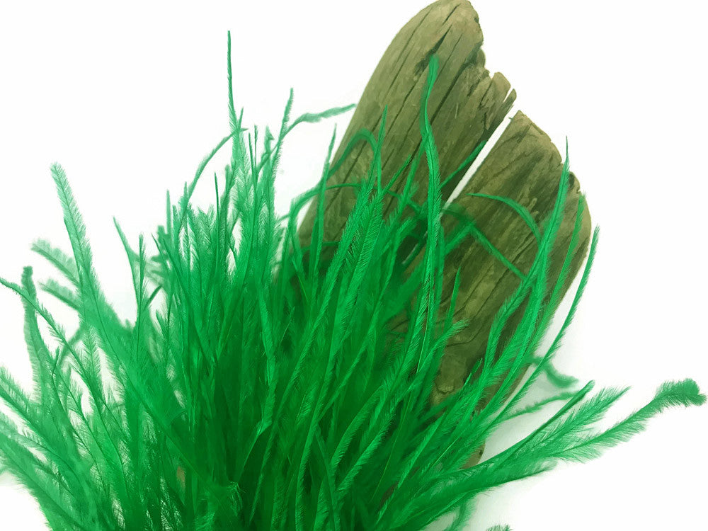 6 Inch Strip - Kelly Green Ostrich Fringe Trim Feather