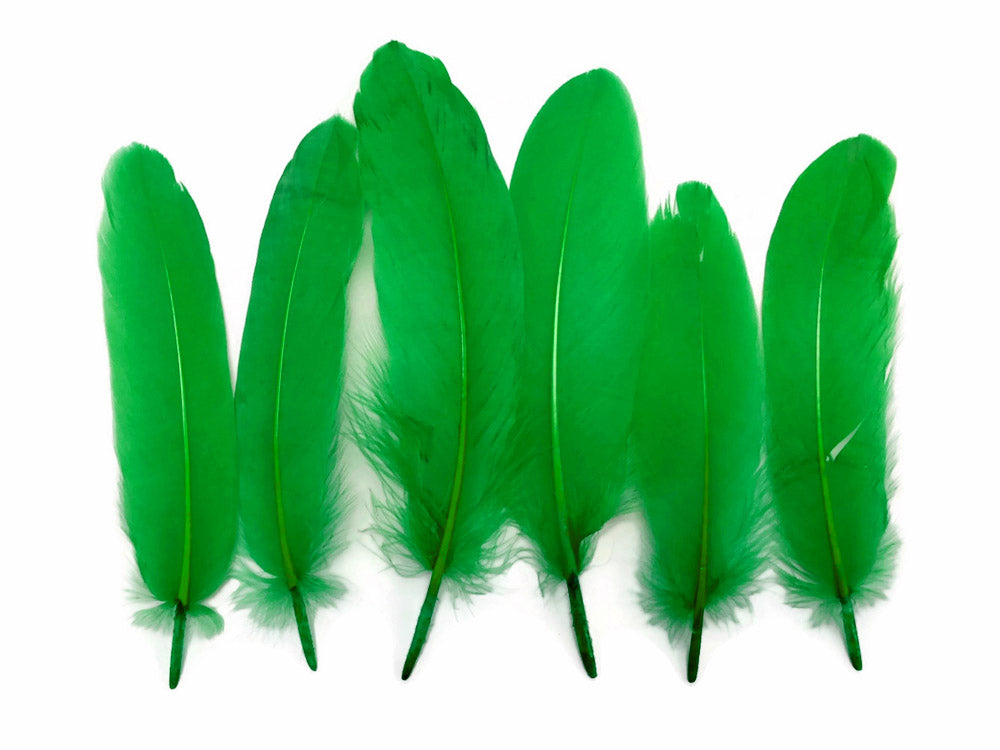 1 Pack - Kelly Green Goose Satinettes Pallet Soft Wing Quill Loose Feathers - 0.3 Oz