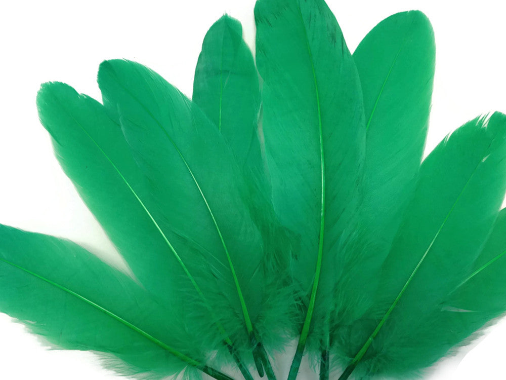 1/4 Lb - Kelly Green Goose Satinettes Wholesale Loose Feathers (Bulk)