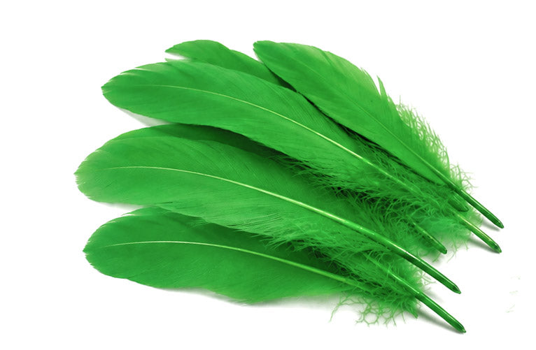 1 Pack - Kelly Green Goose Satinettes Pallet Soft Wing Quill Loose Feathers - 0.3 Oz