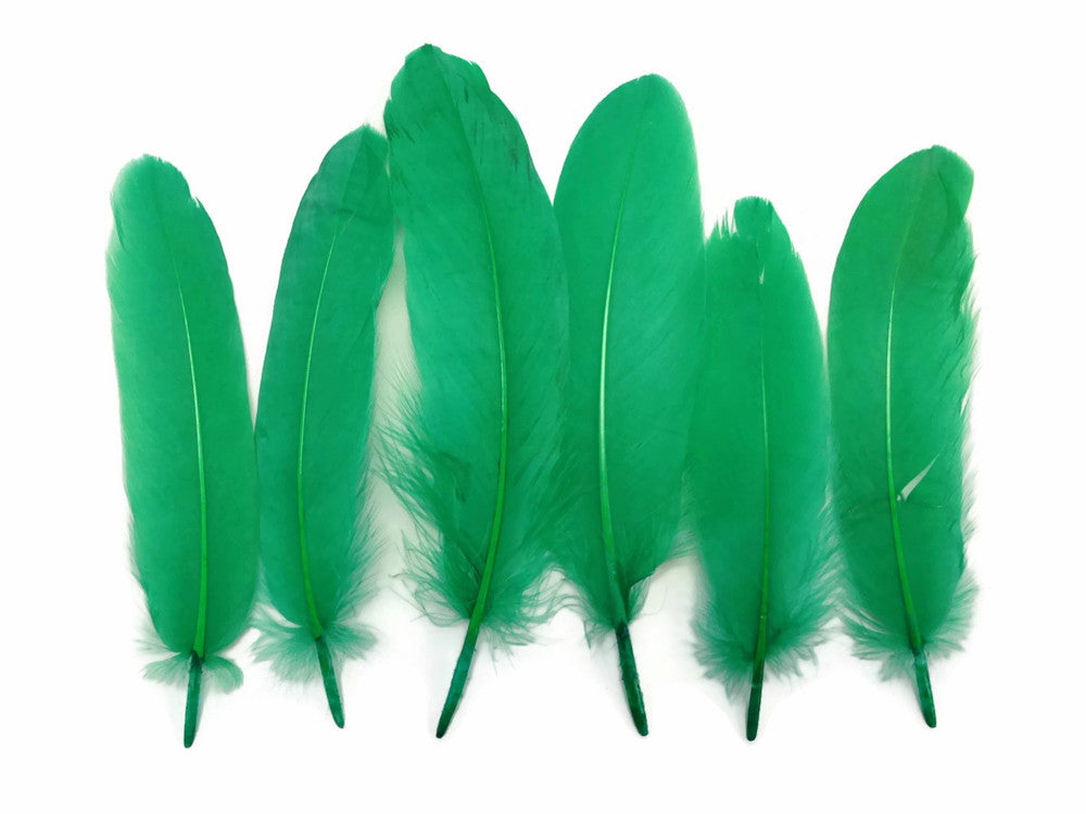 1/4 Lb - Kelly Green Goose Satinettes Wholesale Loose Feathers (Bulk)