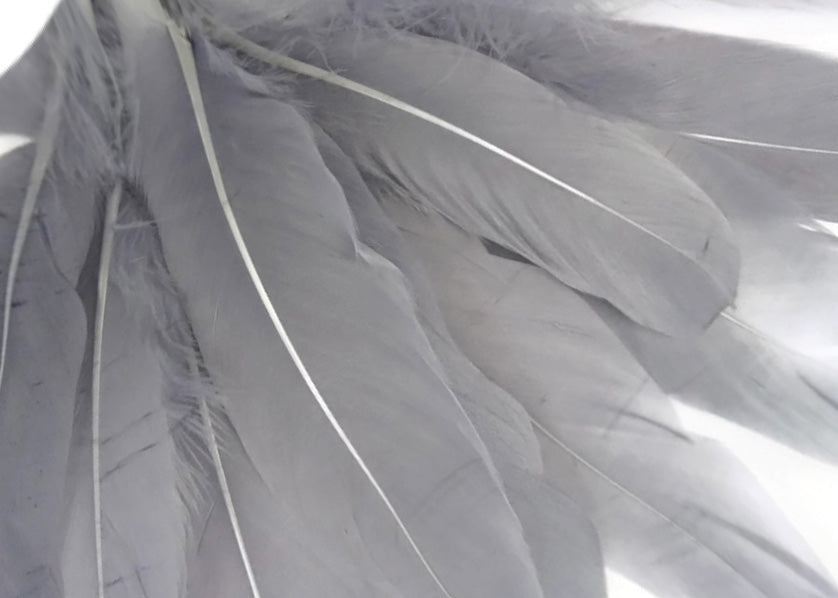 1 Pack - Silver Gray Goose Satinettes Pallet Soft Wing Quill Loose Feathers - 0.3 Oz
