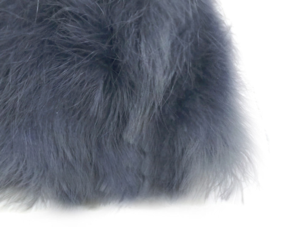 1 Yard - Silver Gray Marabou Turkey Fluff Feather Fringe Trim