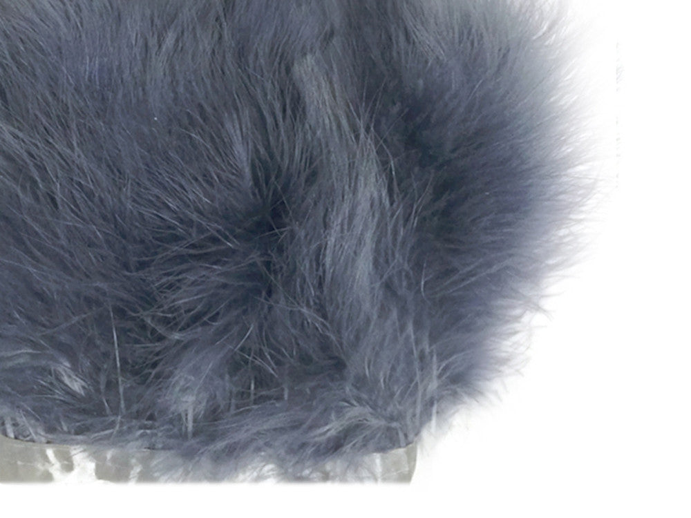 1 Yard - Silver Gray Marabou Turkey Fluff Feather Fringe Trim