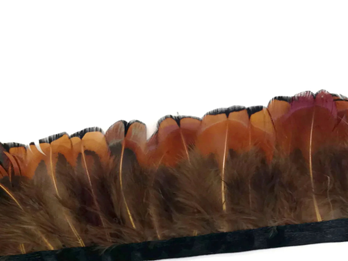 Brown and orange decorative feathers for crafts and fashion DIY supplies.