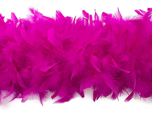 2 Yards - Hot Pink Heavy Weight Chandelle Feather Boa | 80 Gram