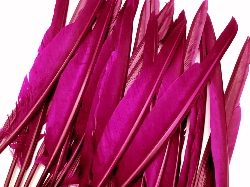 1/4 Lb. - Hot Pink Goose Pointers Long Primaries Wing Wholesale Feathers (Bulk)