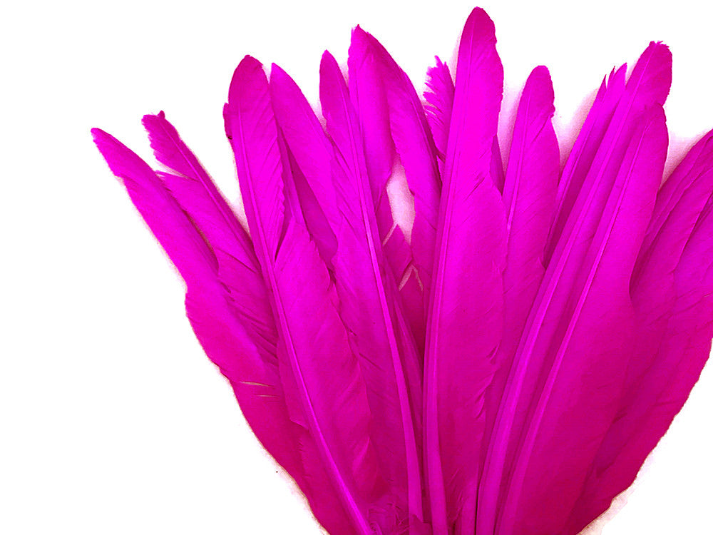 1/4 Lb. - Hot Pink Goose Pointers Long Primaries Wing Wholesale Feathers (Bulk)