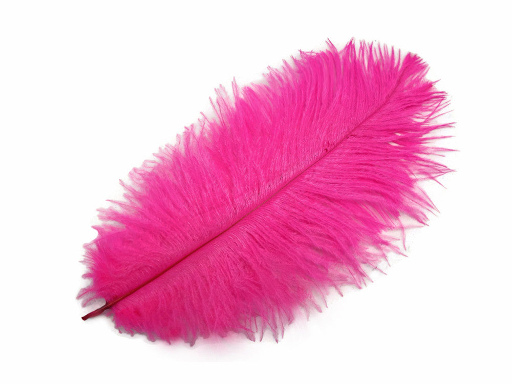 100 Pieces - 11-13" Hot Pink Ostrich Drabs Wholesale Body Feathers (Bulk)