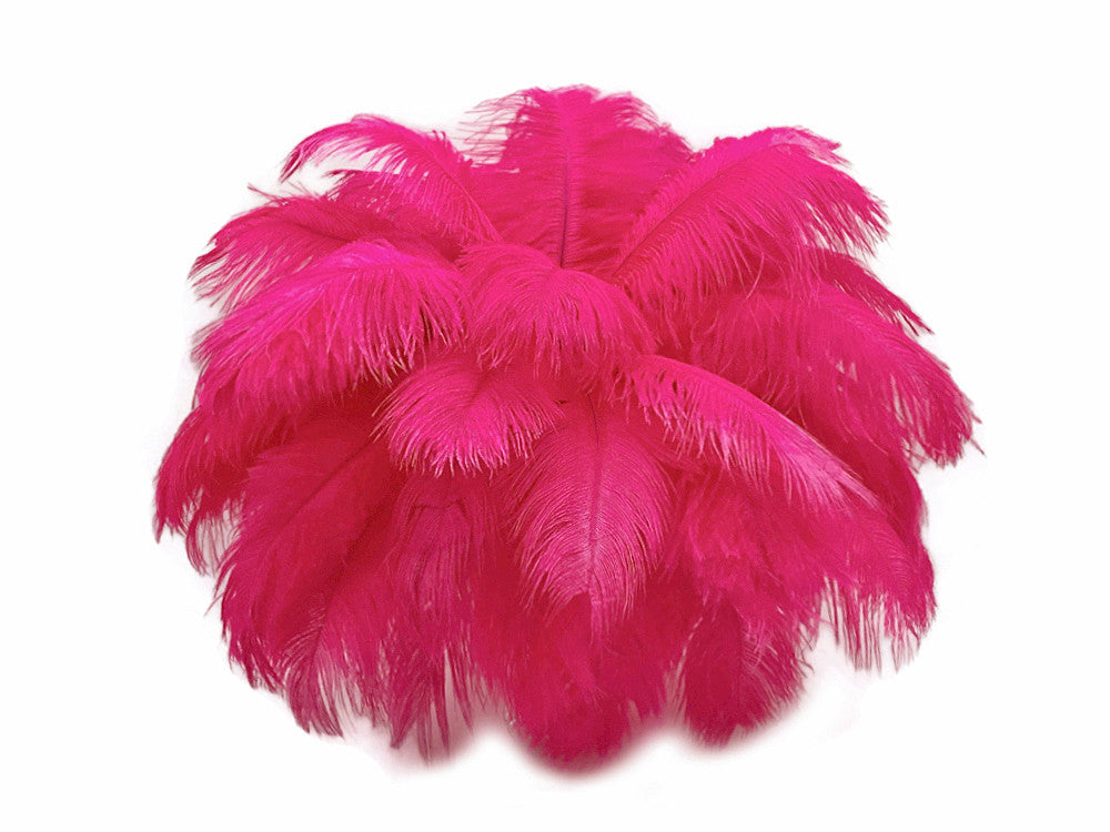 10 Pieces - 11-13" Hot Pink  Bleached & Dyed Ostrich Drabs Body Feathers