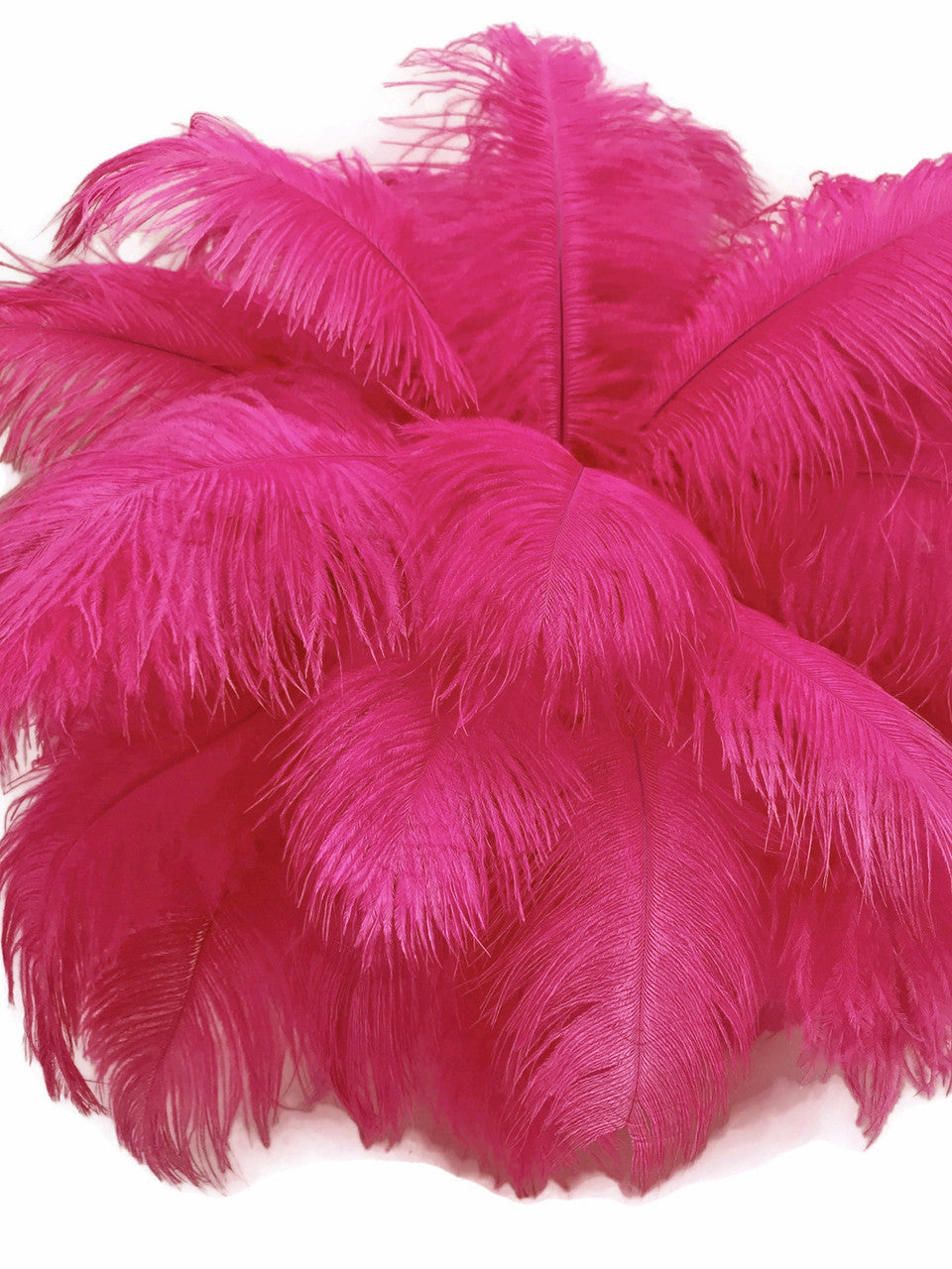 10 Pieces - 8-10" Hot Pink Ostrich Dyed Drabs Feathers