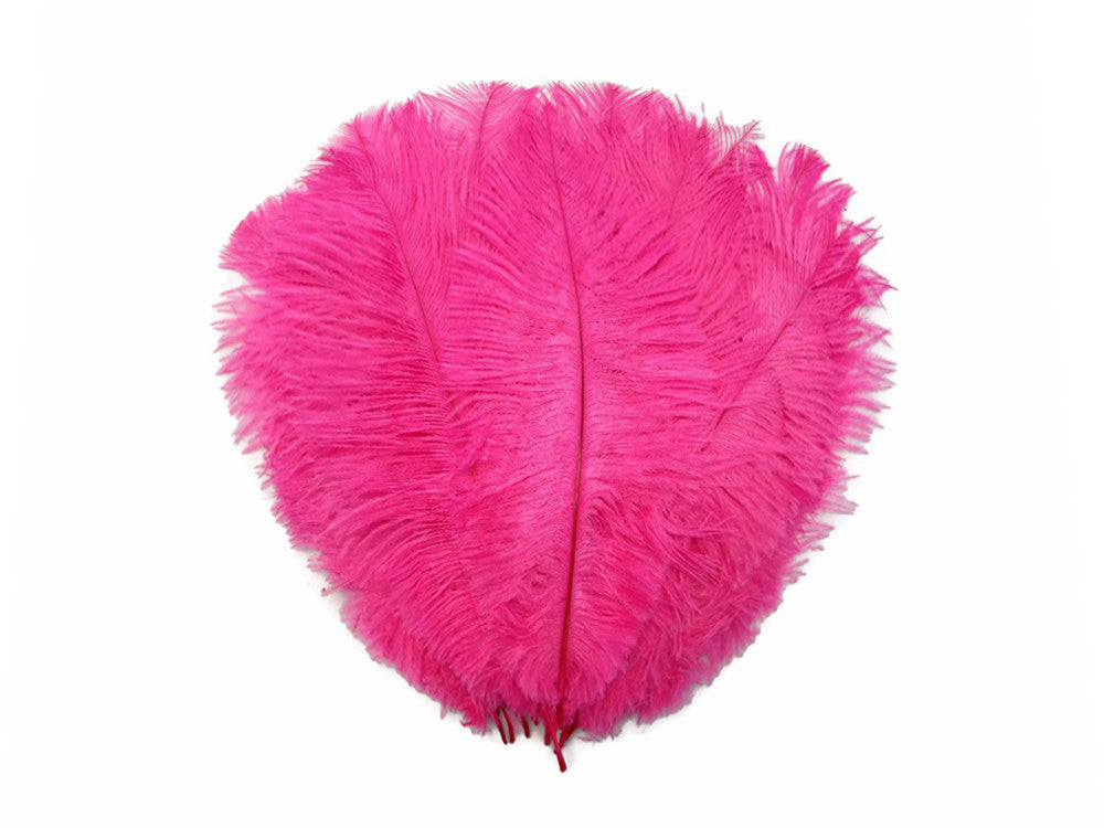 10 Pieces - 11-13" Hot Pink  Bleached & Dyed Ostrich Drabs Body Feathers