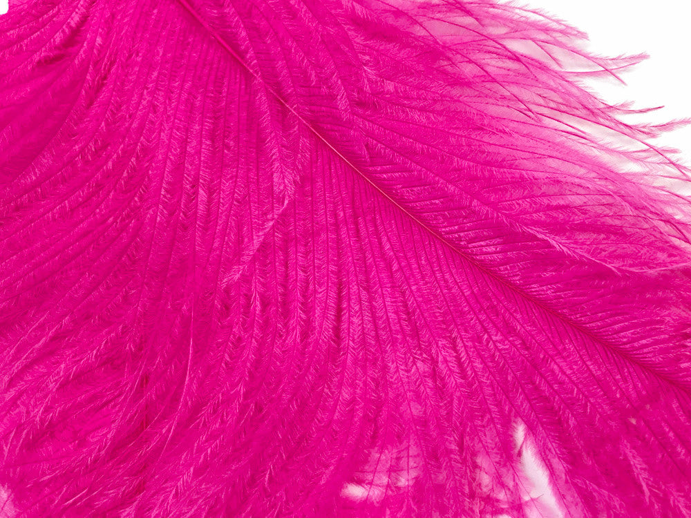 10 Pieces - 18-24" Hot Pink Large Prime Grade Ostrich Wing Plume Centerpiece Feathers