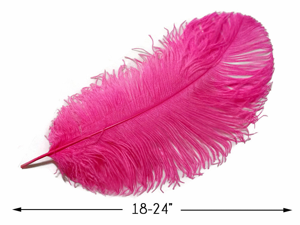 1/2 Lb. - 18-24" Hot Pink Large Ostrich Wing Plume Wholesale Feathers (Bulk)