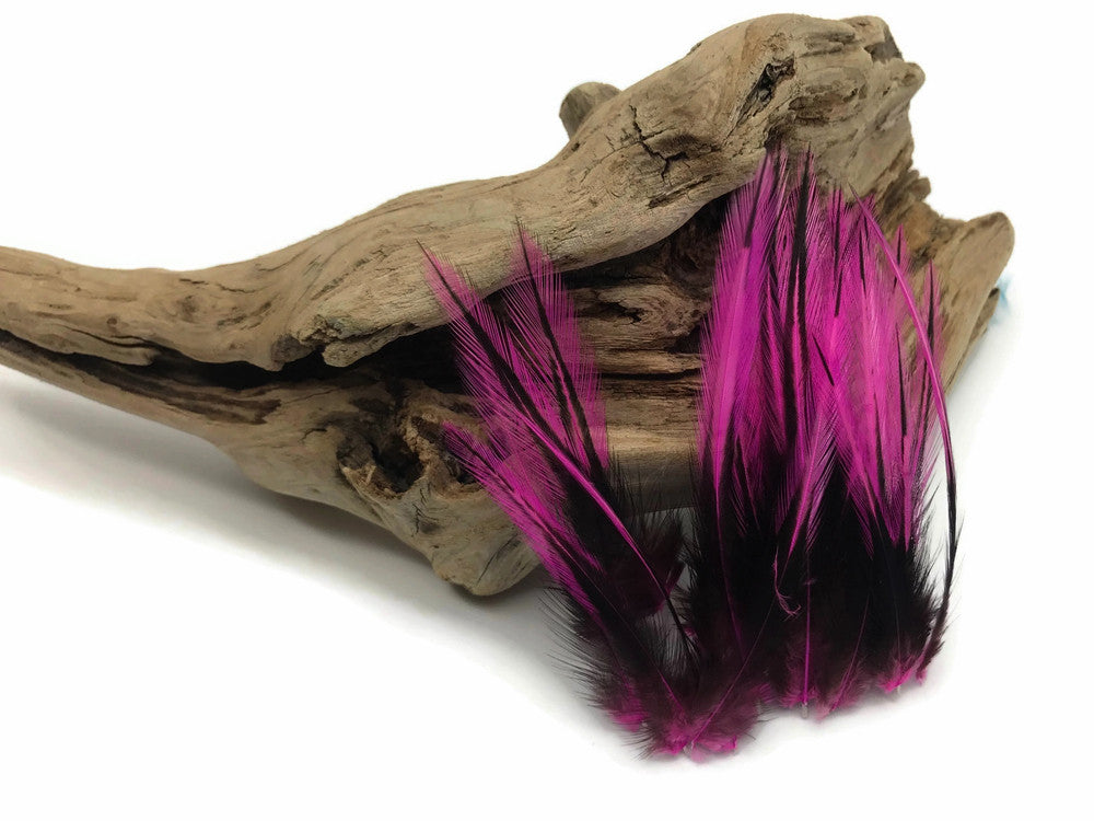 10 Pieces - Hot Pink Dyed BLW Laced Short Rooster Cape Whiting Farms Feathers