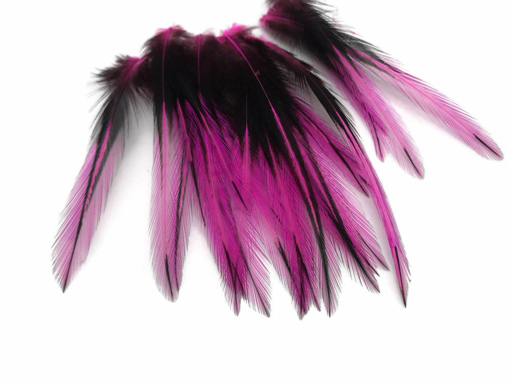 10 Pieces - Hot Pink Dyed BLW Laced Short Rooster Cape Whiting Farms Feathers