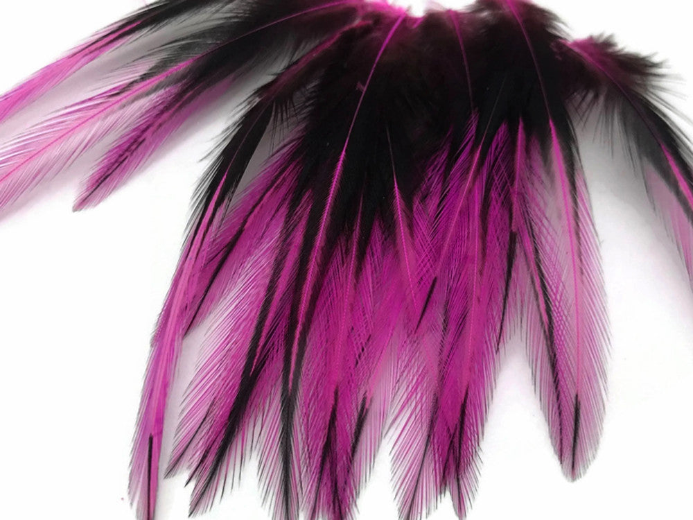 10 Pieces - Hot Pink Dyed BLW Laced Short Rooster Cape Whiting Farms Feathers