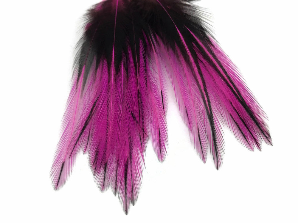 10 Pieces - Hot Pink Dyed BLW Laced Short Rooster Cape Whiting Farms Feathers