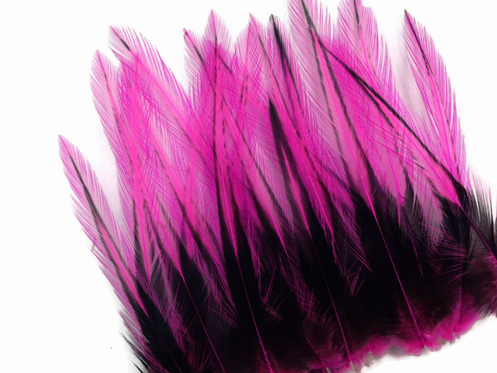 10 Pieces - Hot Pink Dyed BLW Laced Short Rooster Cape Whiting Farms Feathers