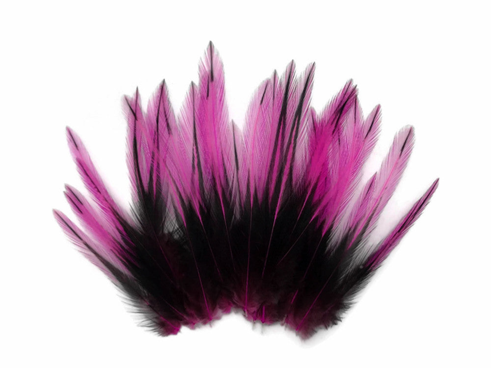 10 Pieces - Hot Pink Dyed BLW Laced Short Rooster Cape Whiting Farms Feathers