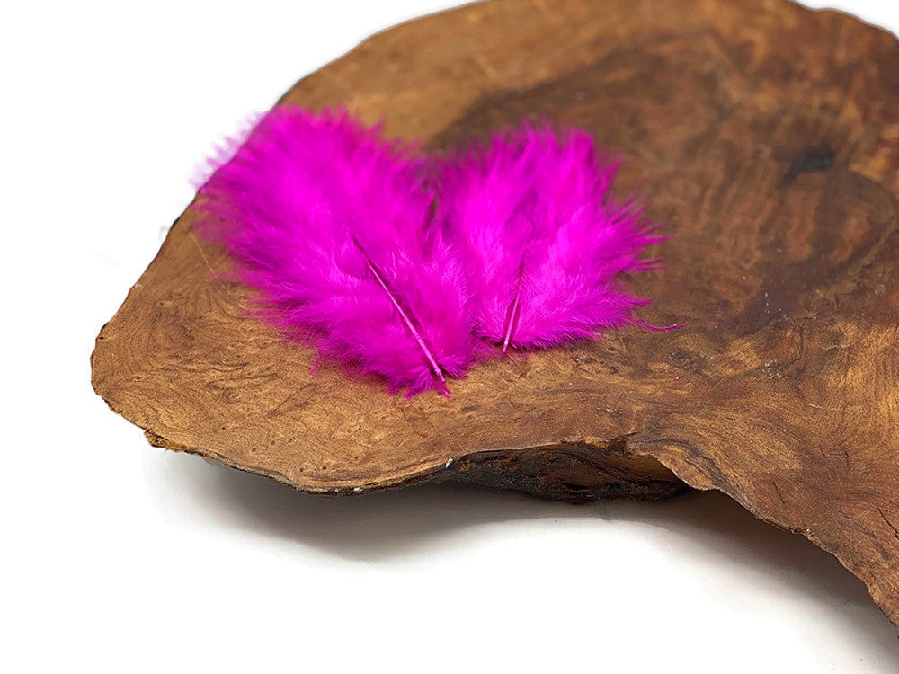 1/4 Lb - Hot Pink Turkey Marabou Short Down Fluffy Loose Wholesale Feathers (Bulk)