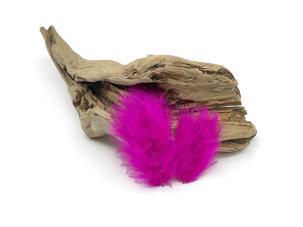 1/4 Lb - Hot Pink Turkey Marabou Short Down Fluffy Loose Wholesale Feathers (Bulk)