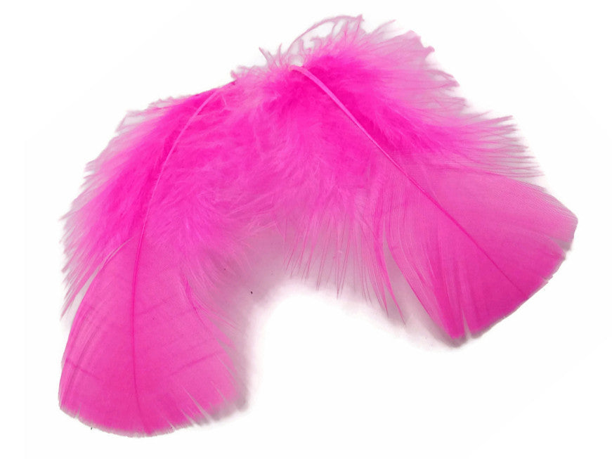 1 Pack - Hot Pink Dyed Turkey T-Base triangle Body Plumage Feathers 0.50 Oz.