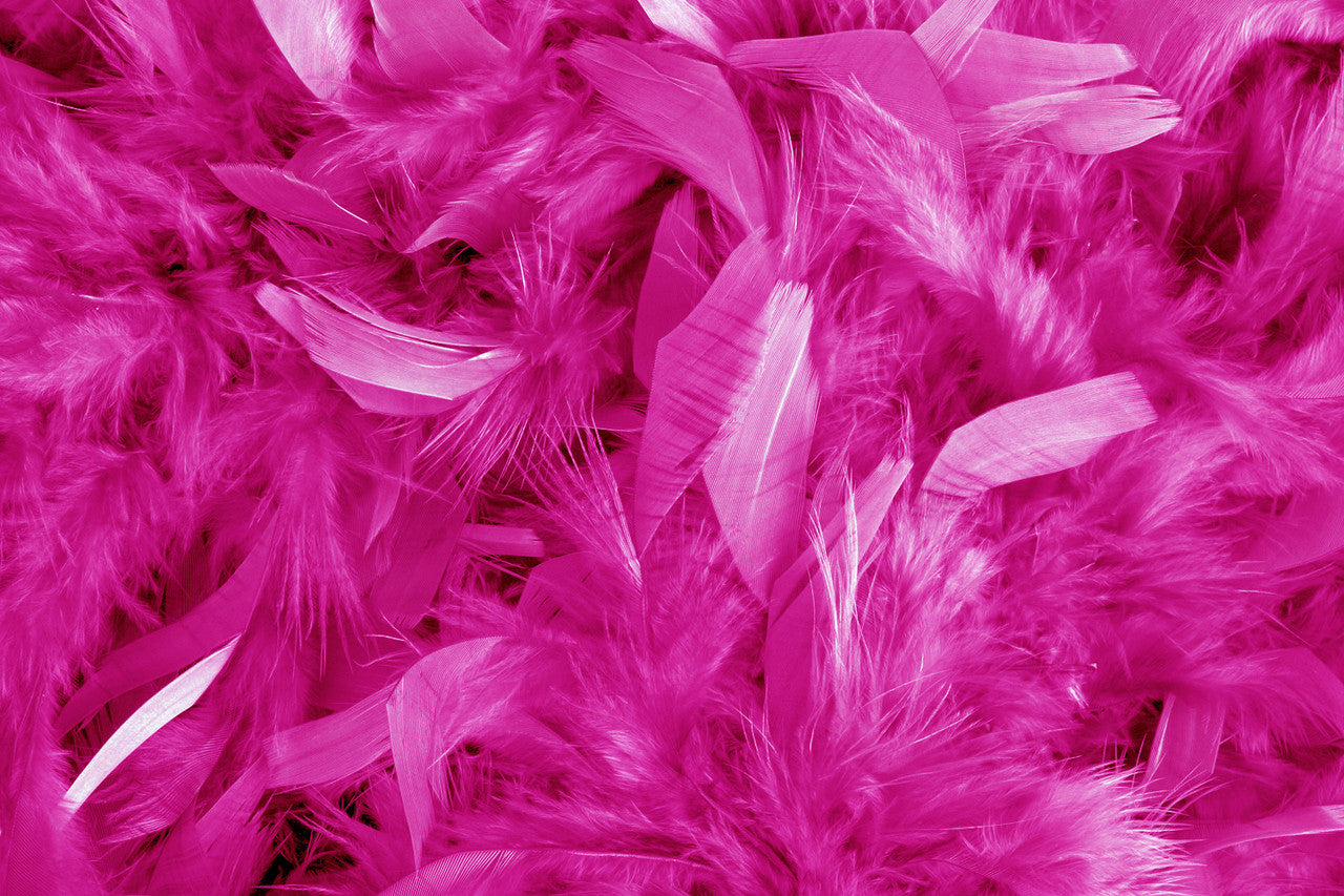 1 Yard – Hot Pink Chandelle Turkey Fluffy Feather Trim