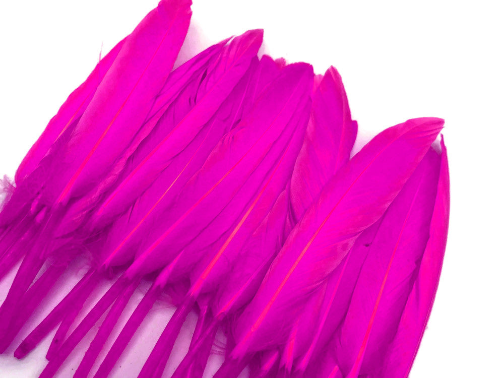 1/4 Lb. - Hot Pink Dyed Duck Cochettes Loose Wing Quill Wholesale Feather (Bulk)