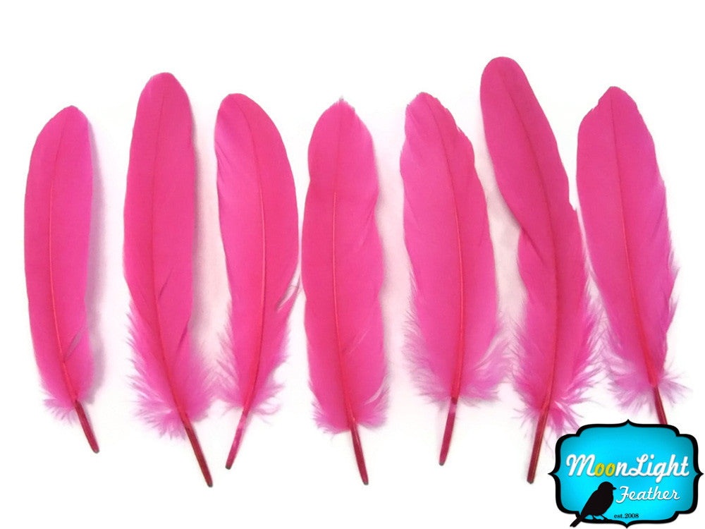 1/4 Lb - Hot Pink Goose Satinettes Wholesale Loose Feathers (Bulk)