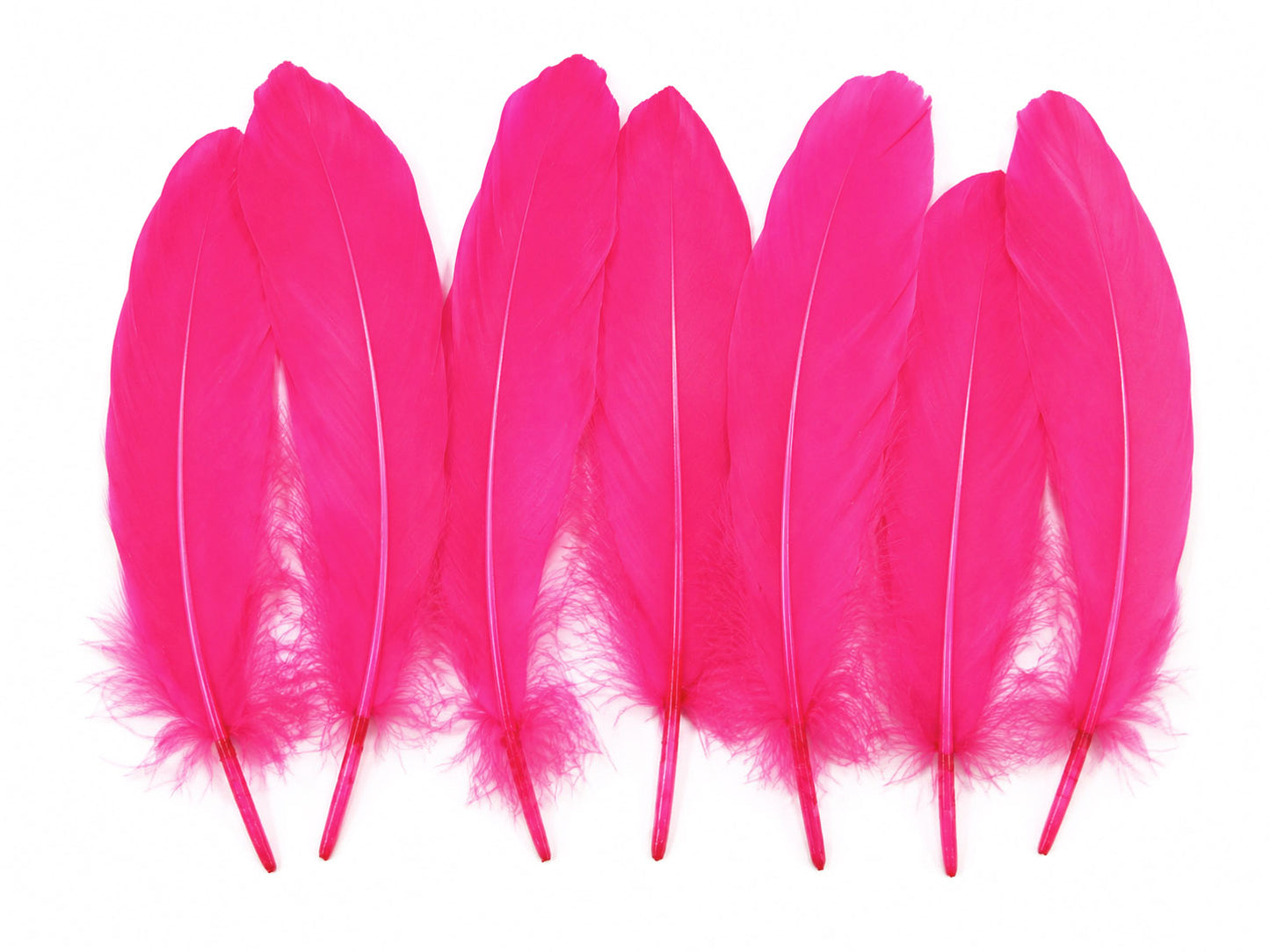 1/4 lbs. - Hot Pink Goose Satinettes Pallet Soft Wing Quill Wholesale Feathers (Bulk)