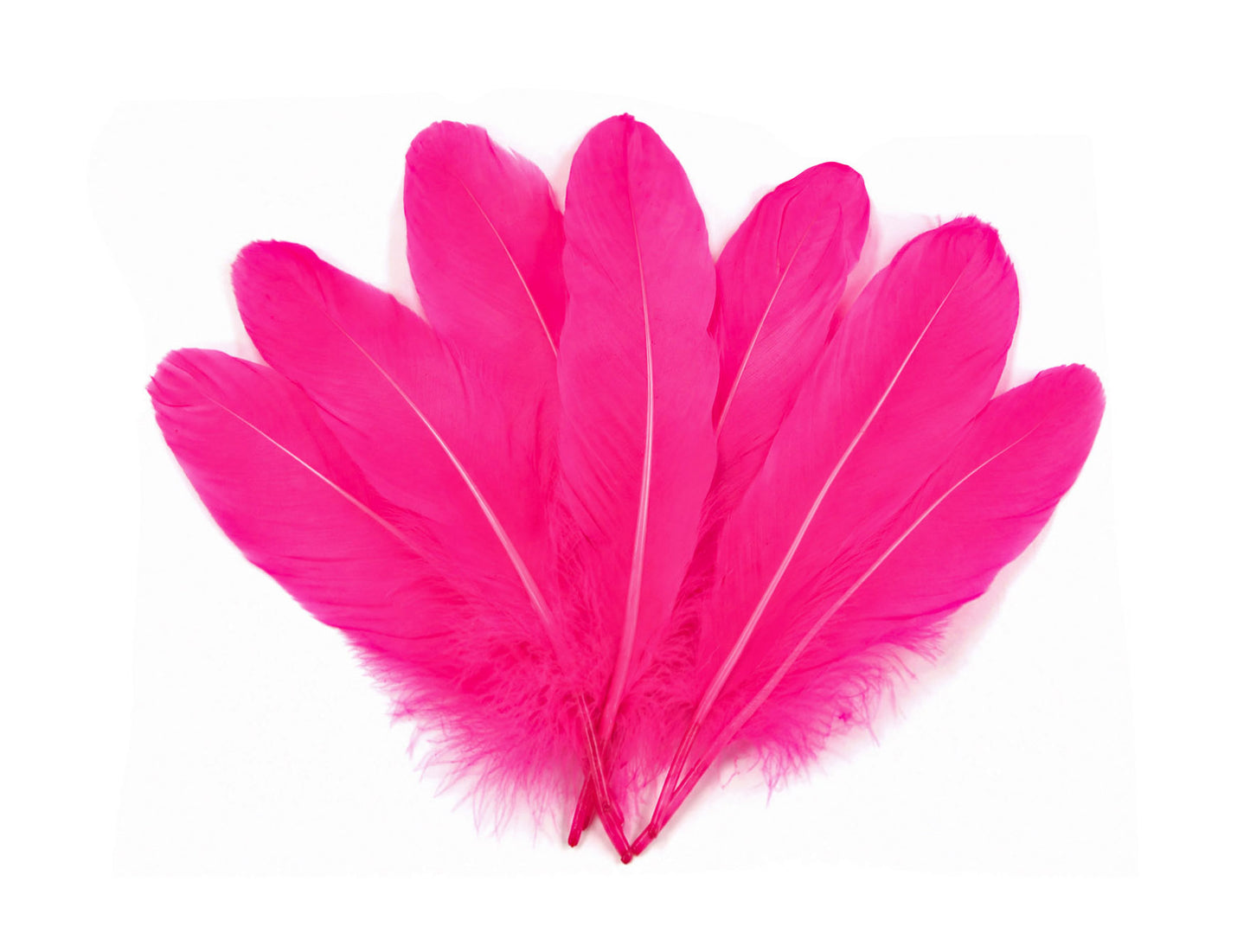 1/4 lbs. - Hot Pink Goose Satinettes Pallet Soft Wing Quill Wholesale Feathers (Bulk)