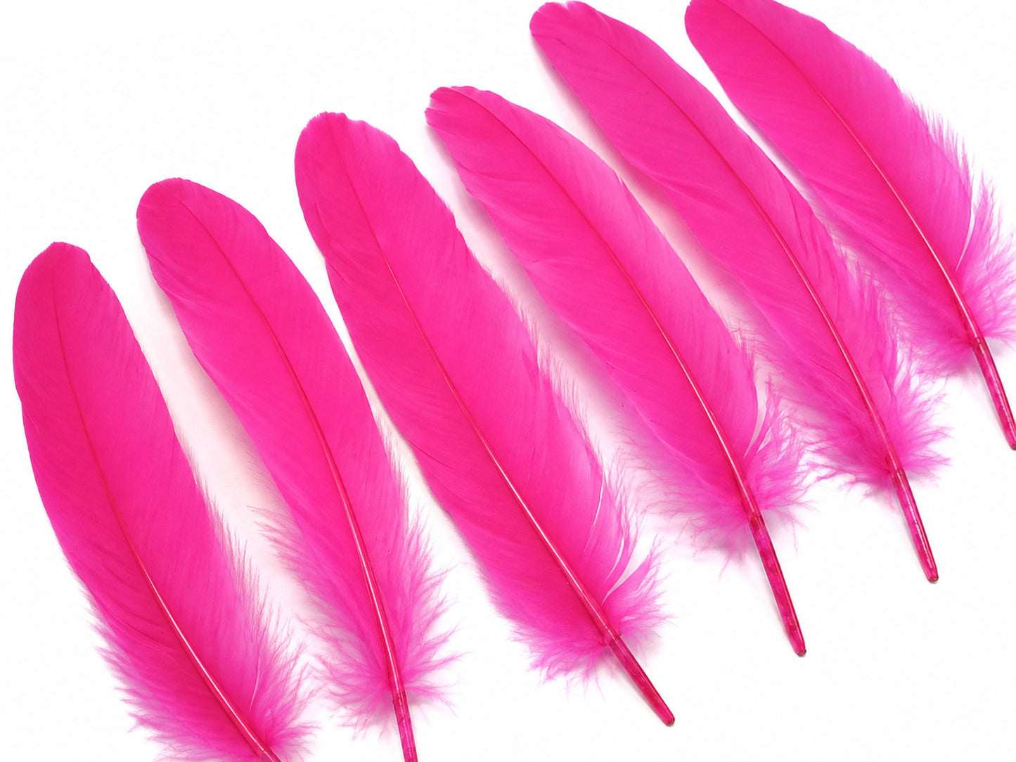 1 Pack - Hot Pink Goose Satinettes Pallet Soft Wing Quill Loose Feathers - 0.3 Oz
