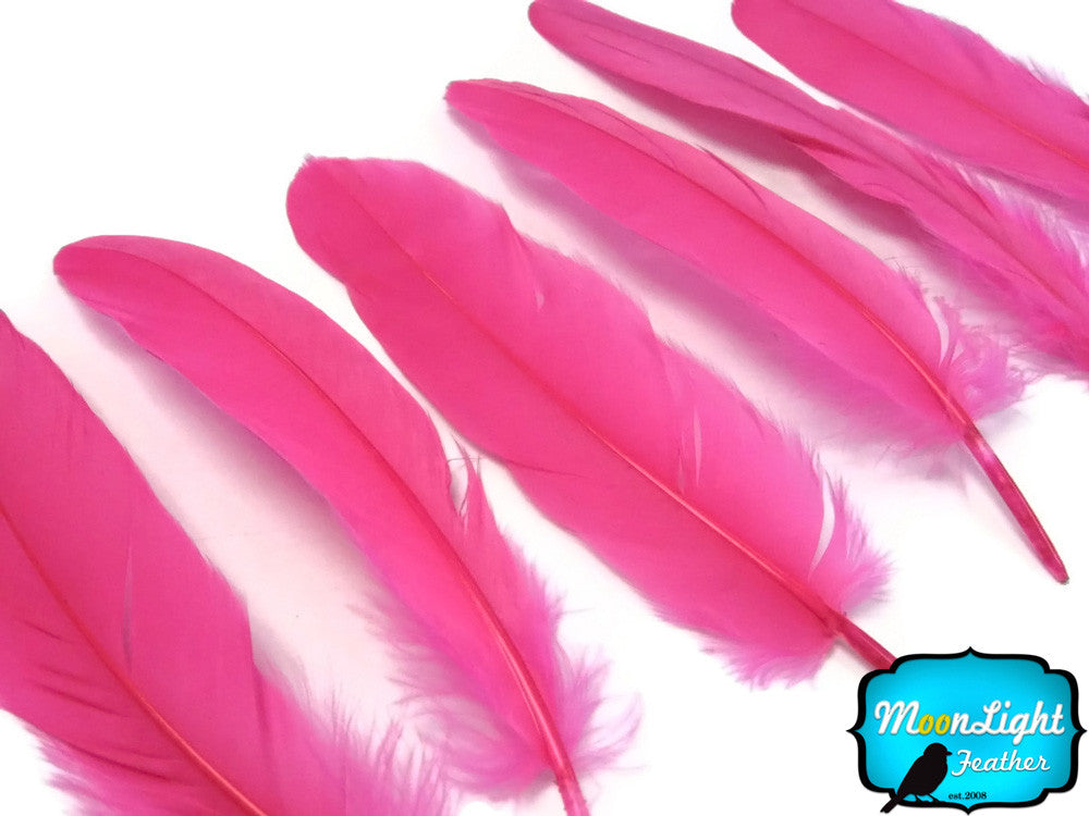 1/4 Lb - Hot Pink Goose Satinettes Wholesale Loose Feathers (Bulk)