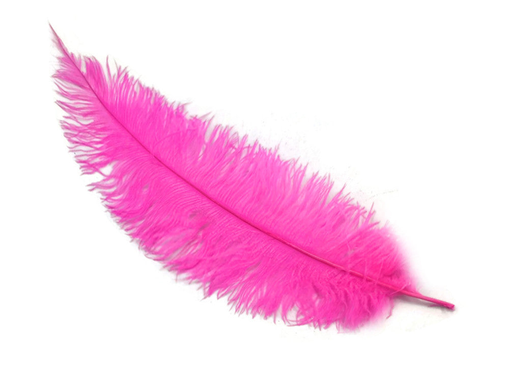 1/2 Lb - Hot Pink Large Ostrich Spads Wholesale Feathers 20-28" (Bulk)