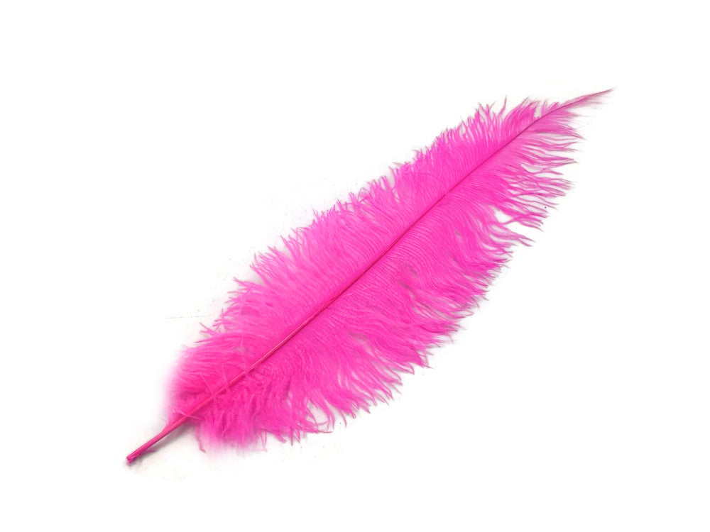 1/2 Lb - Hot Pink Large Ostrich Spads Wholesale Feathers 20-28" (Bulk)