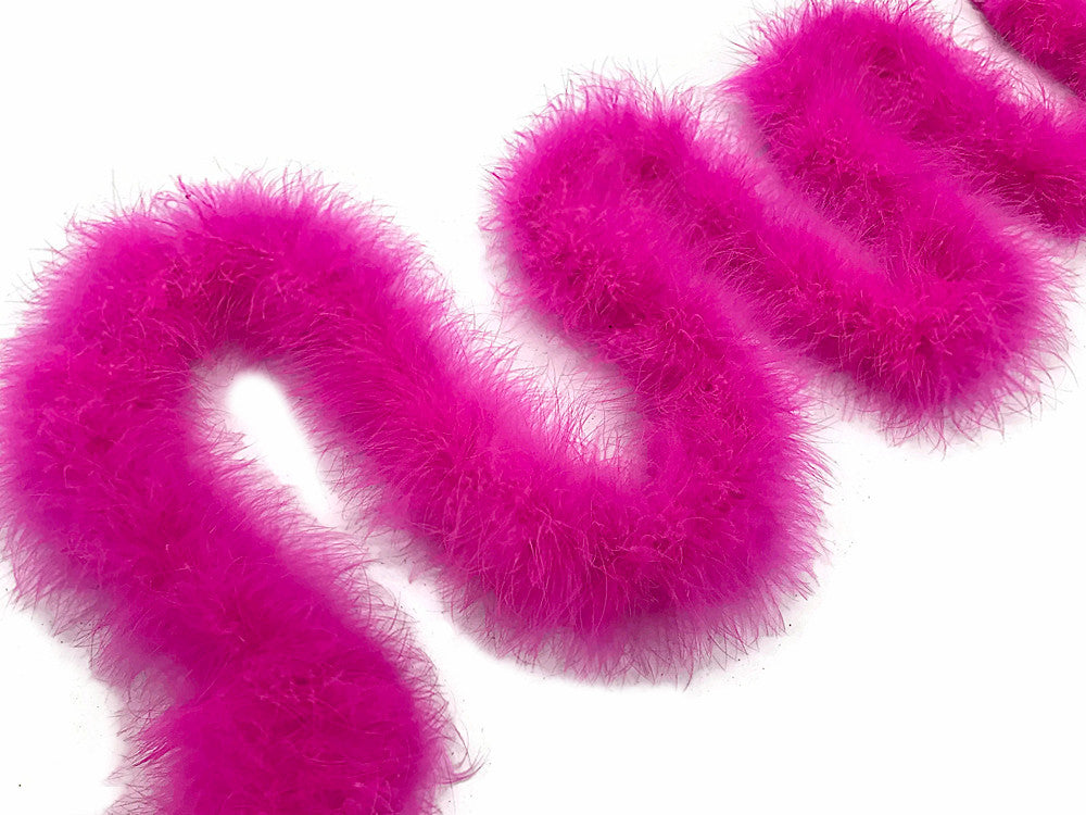 2 Yards - Hot Pink Turkey Medium Weight Marabou Feather Boa 25 Gram