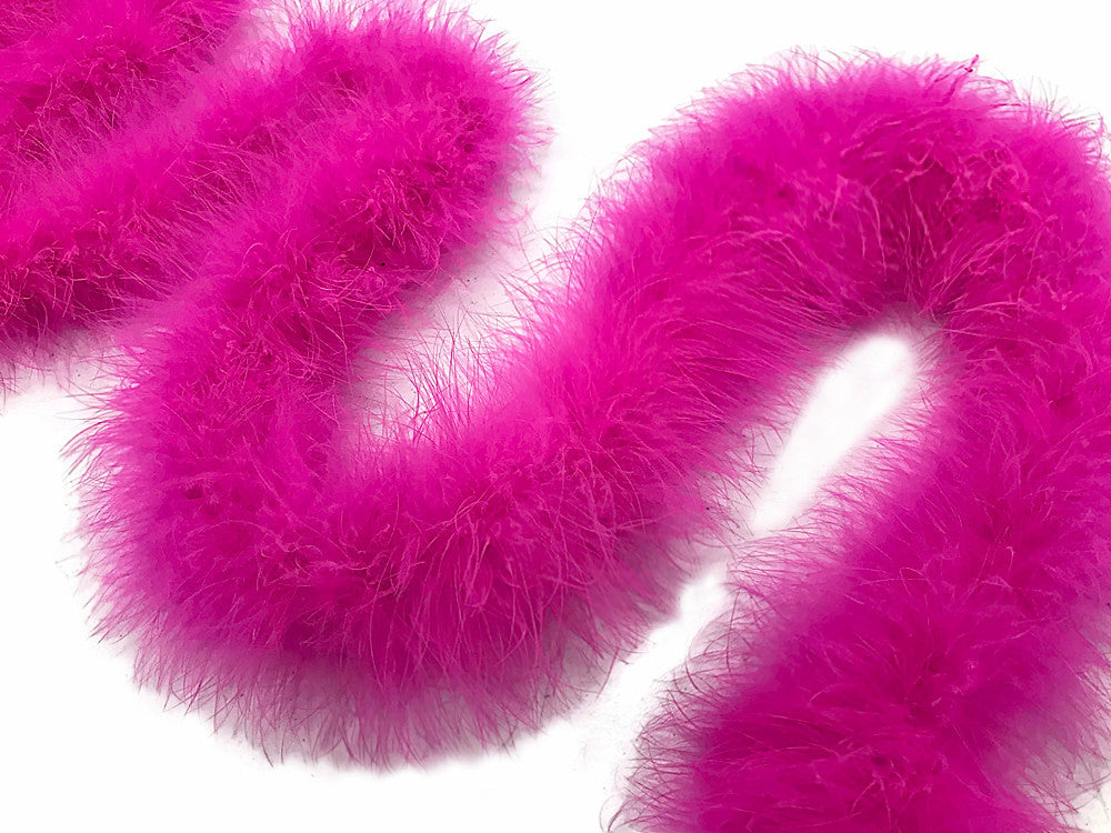 2 Yards - Hot Pink Turkey Medium Weight Marabou Feather Boa 25 Gram