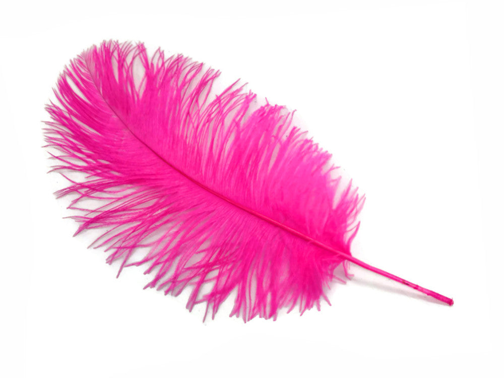 1/2 Lb - 12-16" Hot Pink Ostrich Tail Wholesale Fancy Feathers (Bulk)