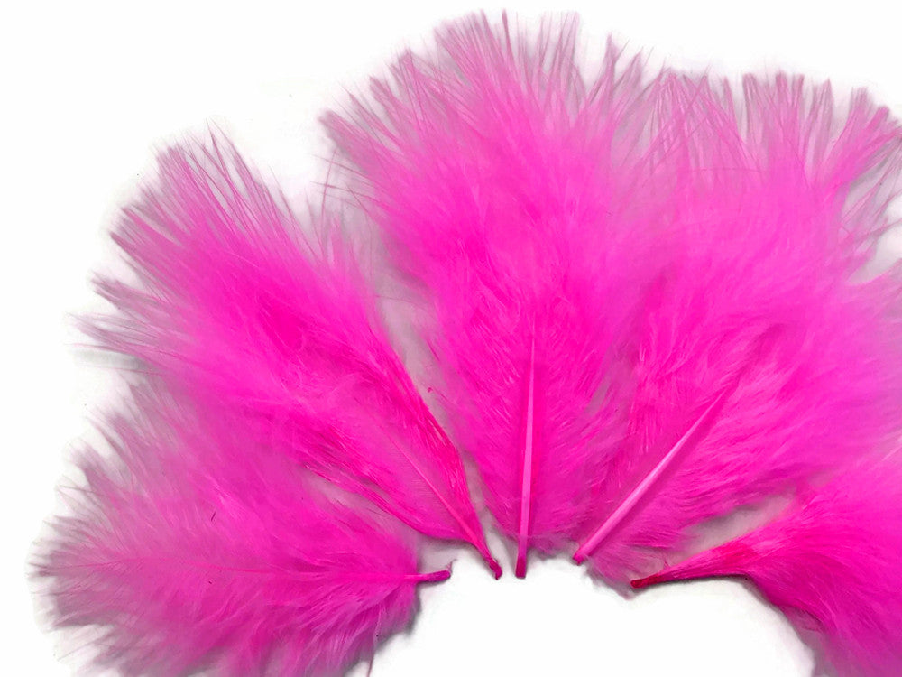 1/4 Lb - Hot Pink Turkey Marabou Short Down Fluffy Loose Wholesale Feathers (Bulk)